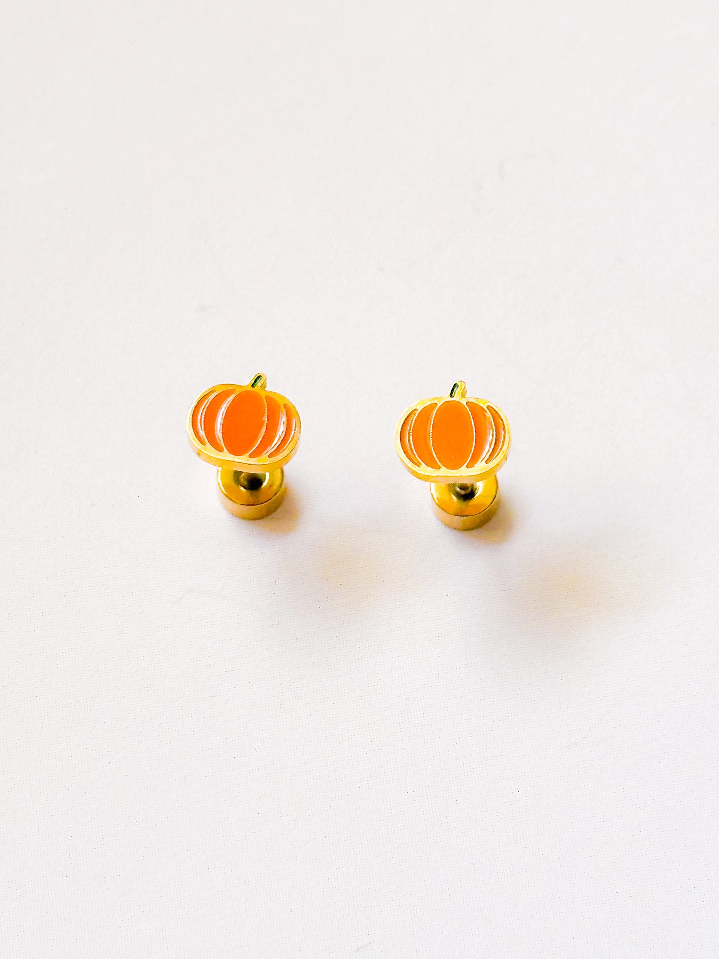 Pumpkin Flat Back Stud Earrings