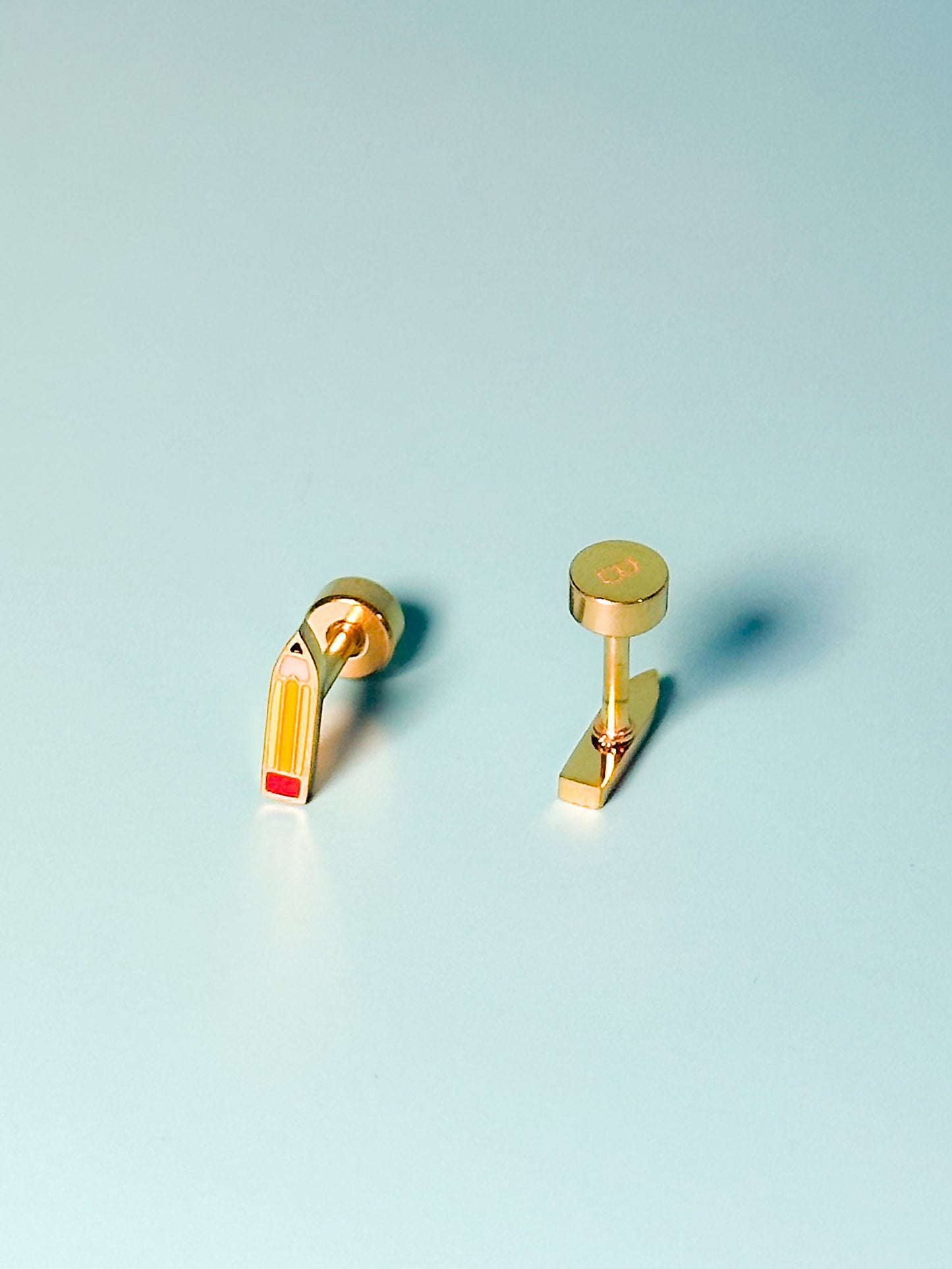 No.2 Pencil Flat Back Stud Earrings