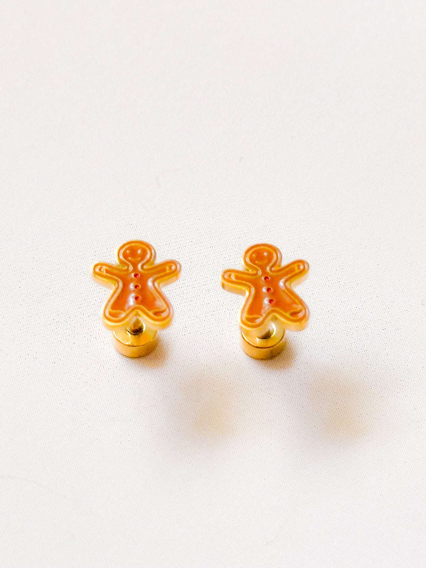 Gingerbread man Flat Back Stud Earrings