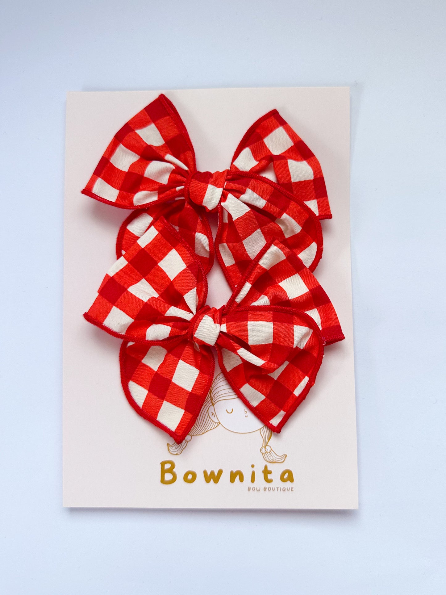 Red Peach Gingham piggies