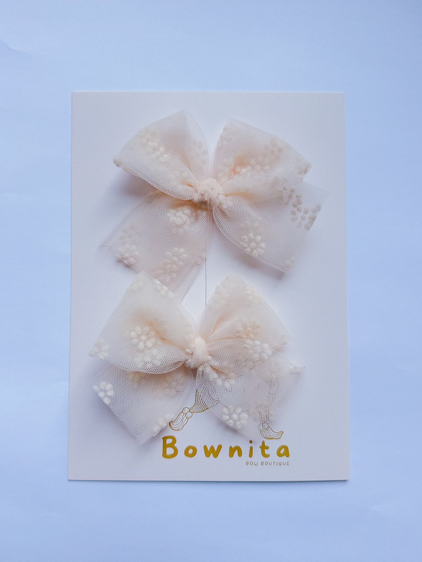 Soft Peach Beige Tulle Piggies