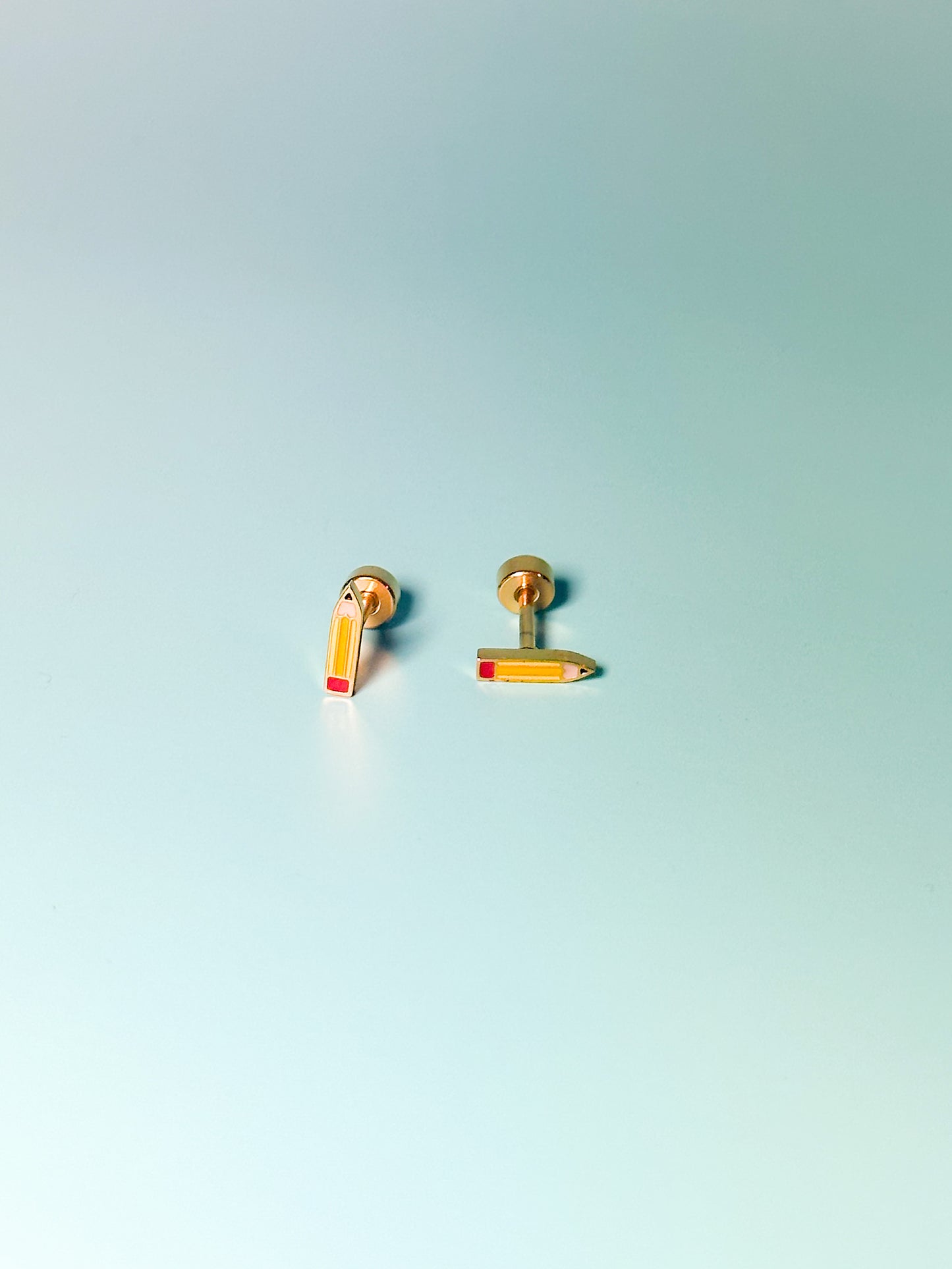 No.2 Pencil Flat Back Stud Earrings