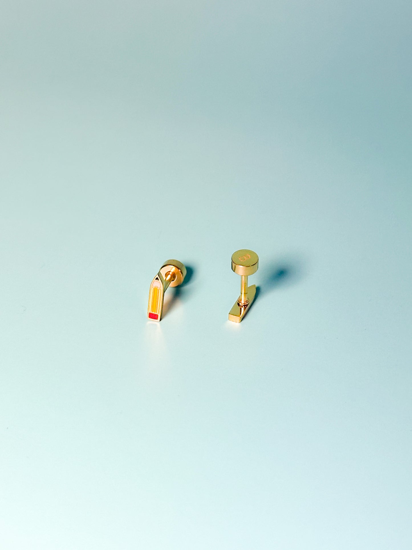 No.2 Pencil Flat Back Stud Earrings