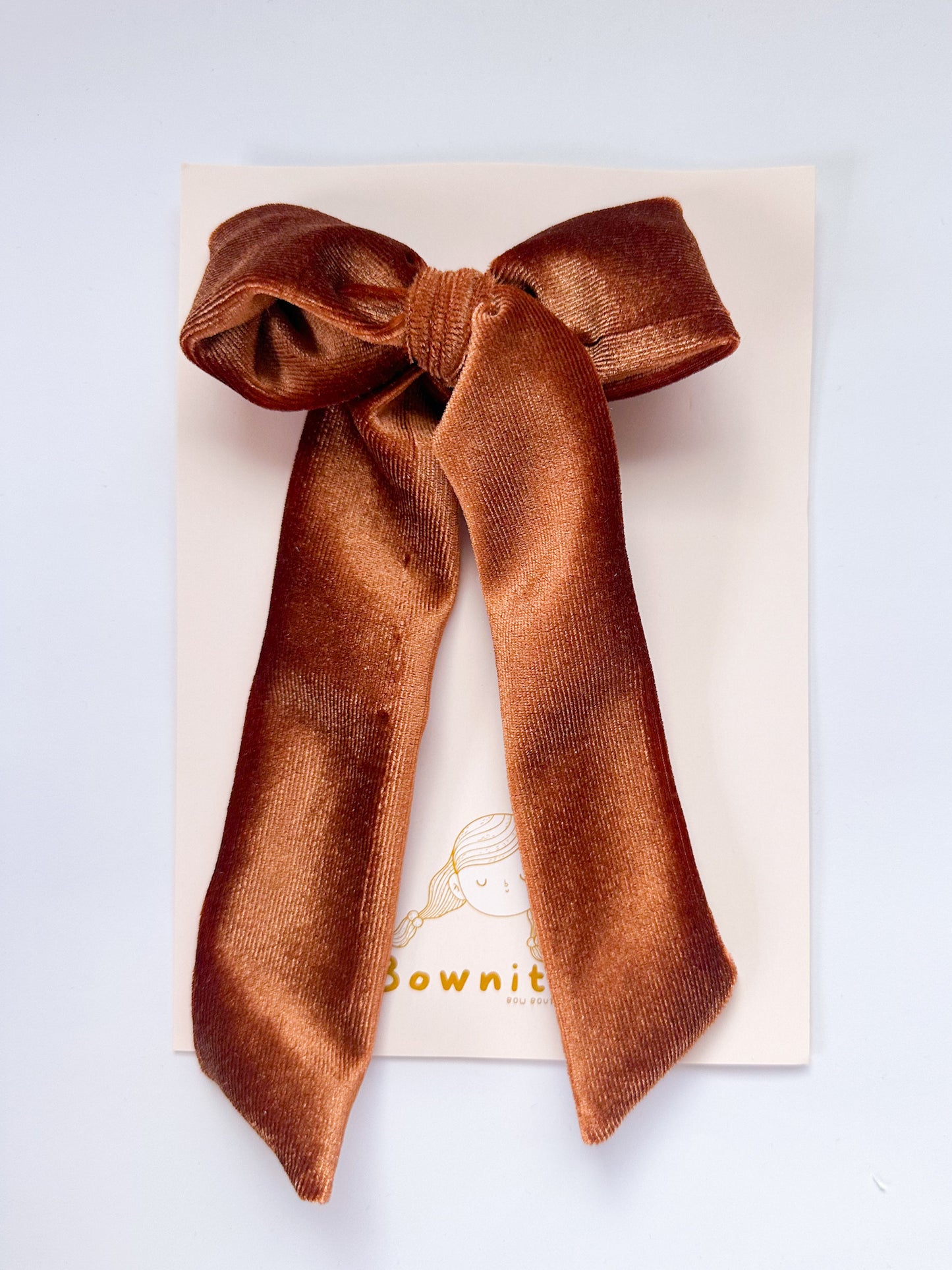 Brown Velvet Long Leg Bow