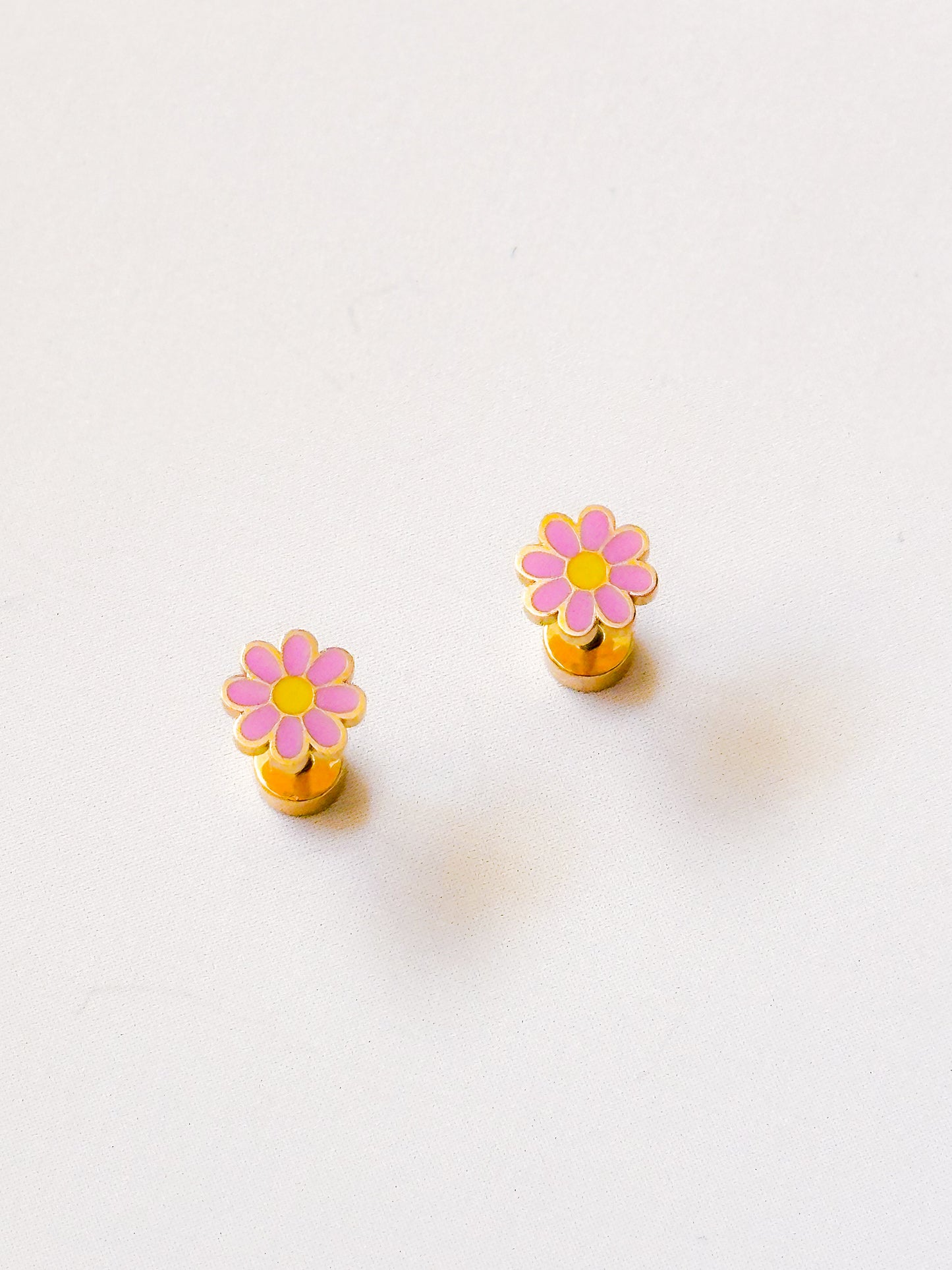 Mauve pink mini Flat Back Stud Earrings