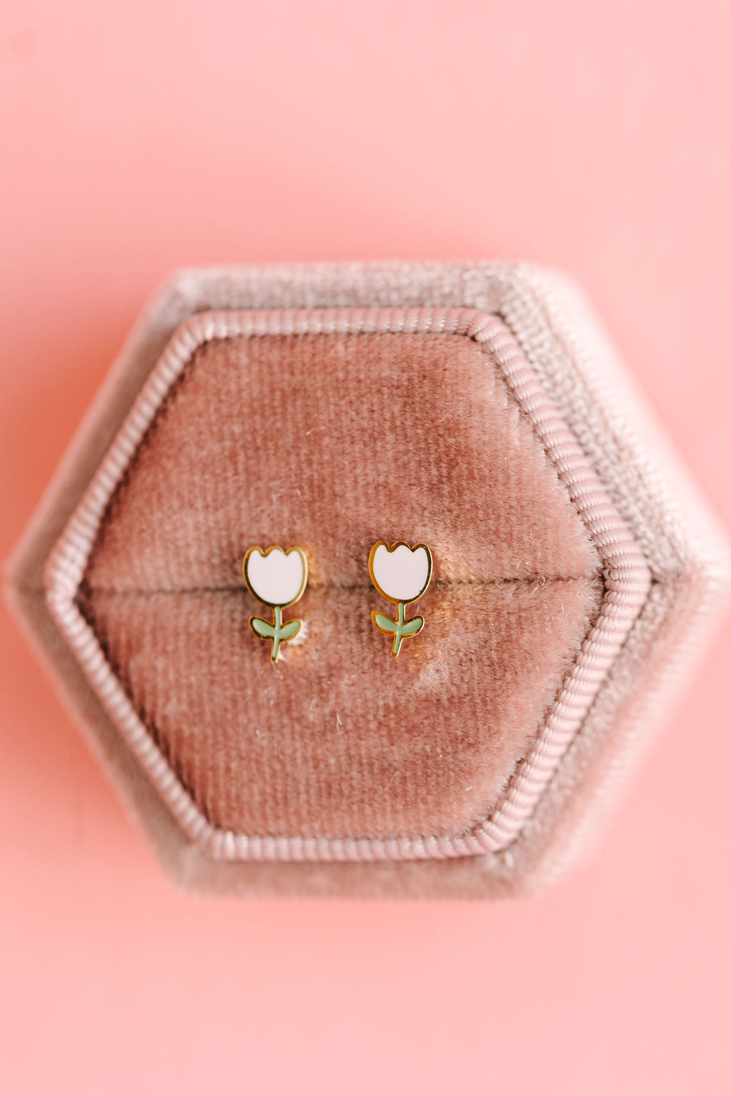 Spring tulip Flat Back Stud Earrings