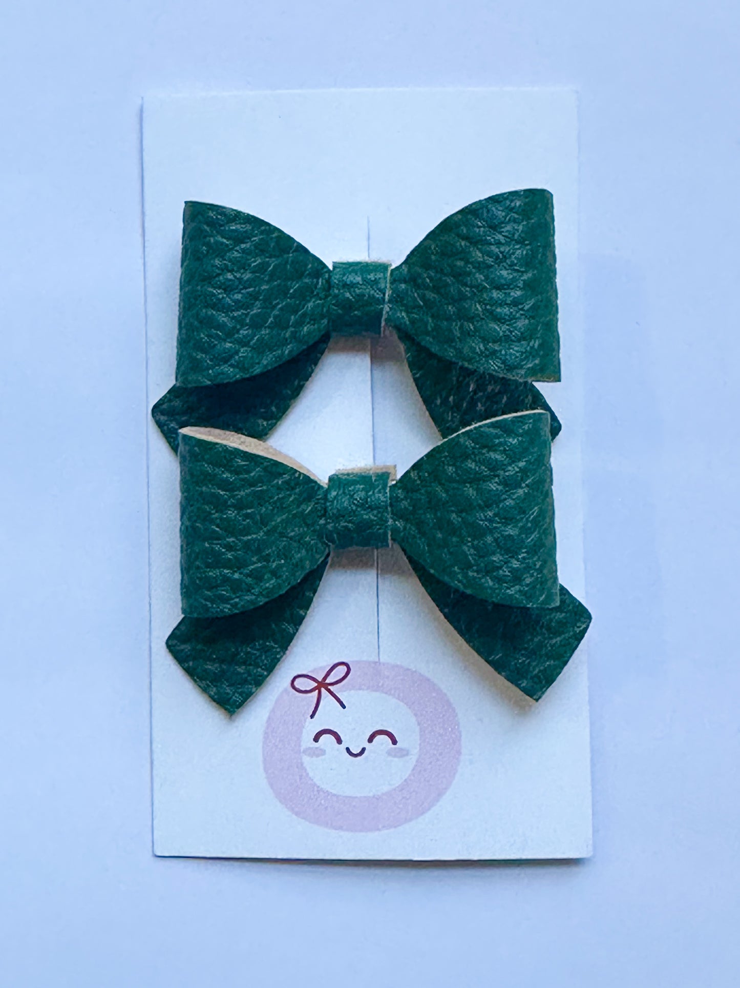 Forest Green Litchi Mini Bow Set