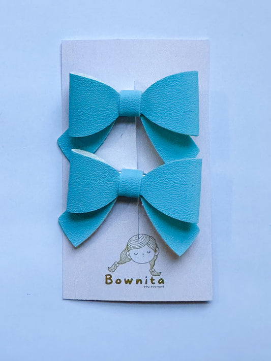 Aqua Solid Mini Bow Set