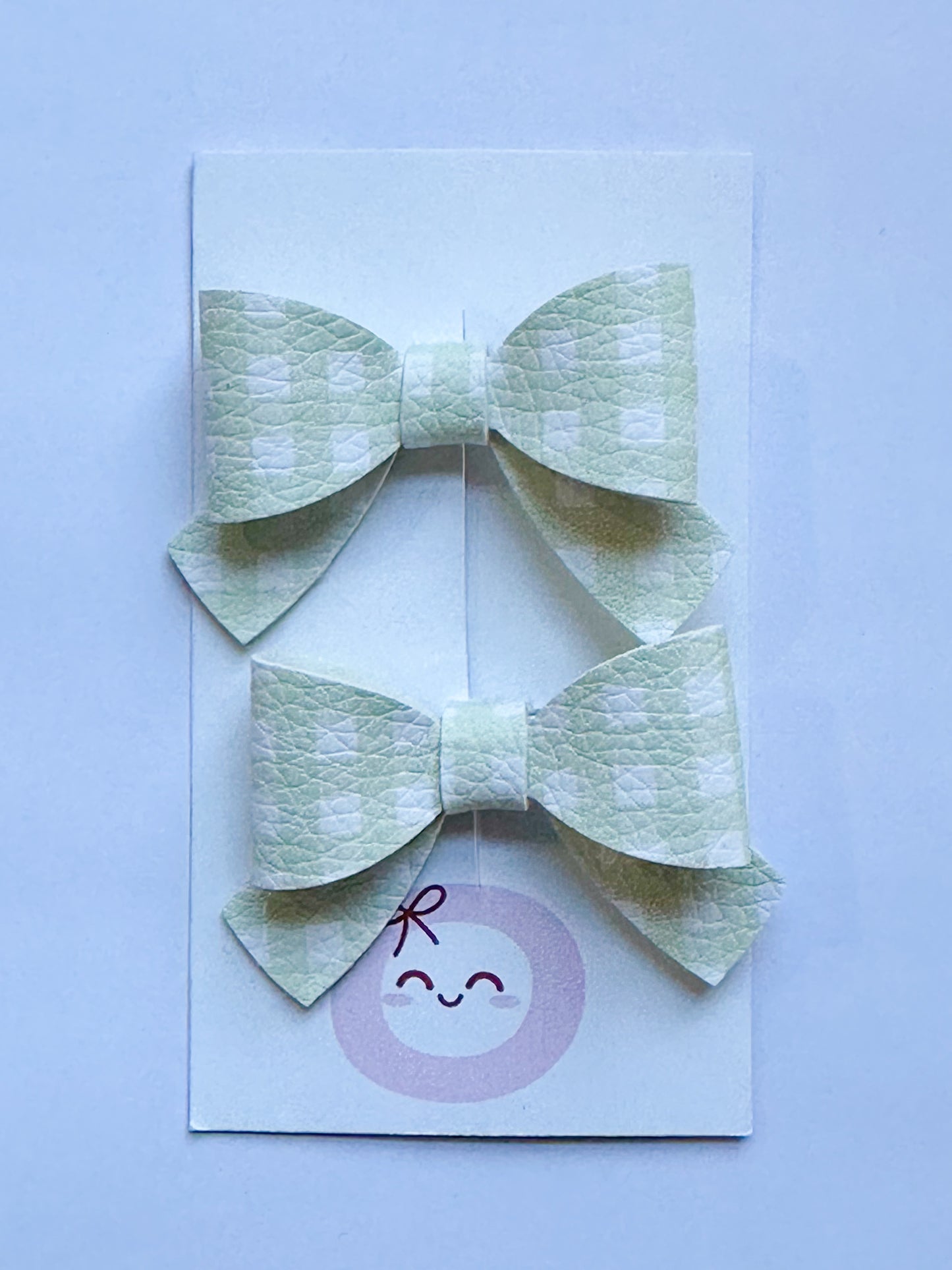Green Basket Litchi Mini Bow Set