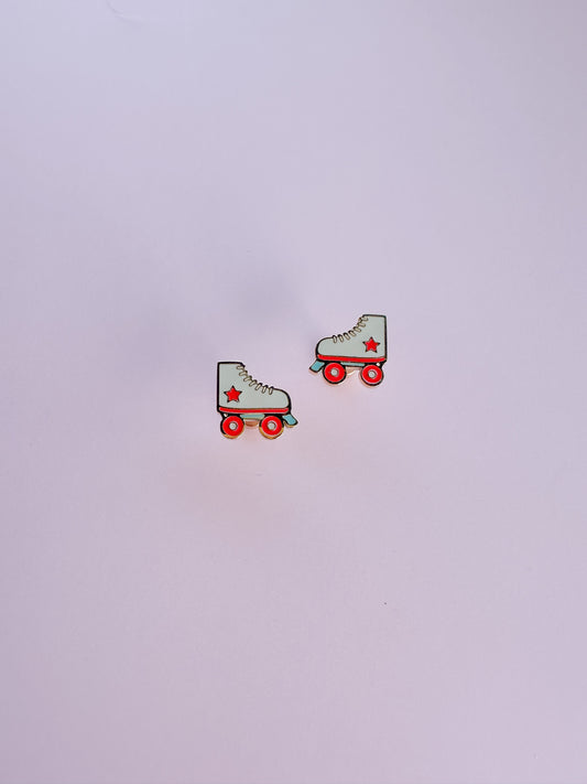 Groovy Roller Skates Flat Back Stud Earrings