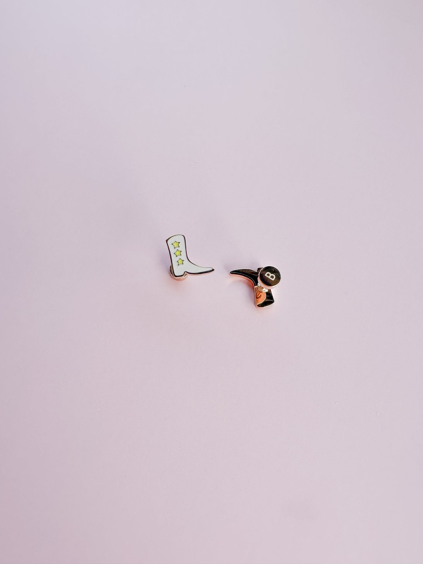 Cowgirl Boots Flat Back Stud Earrings