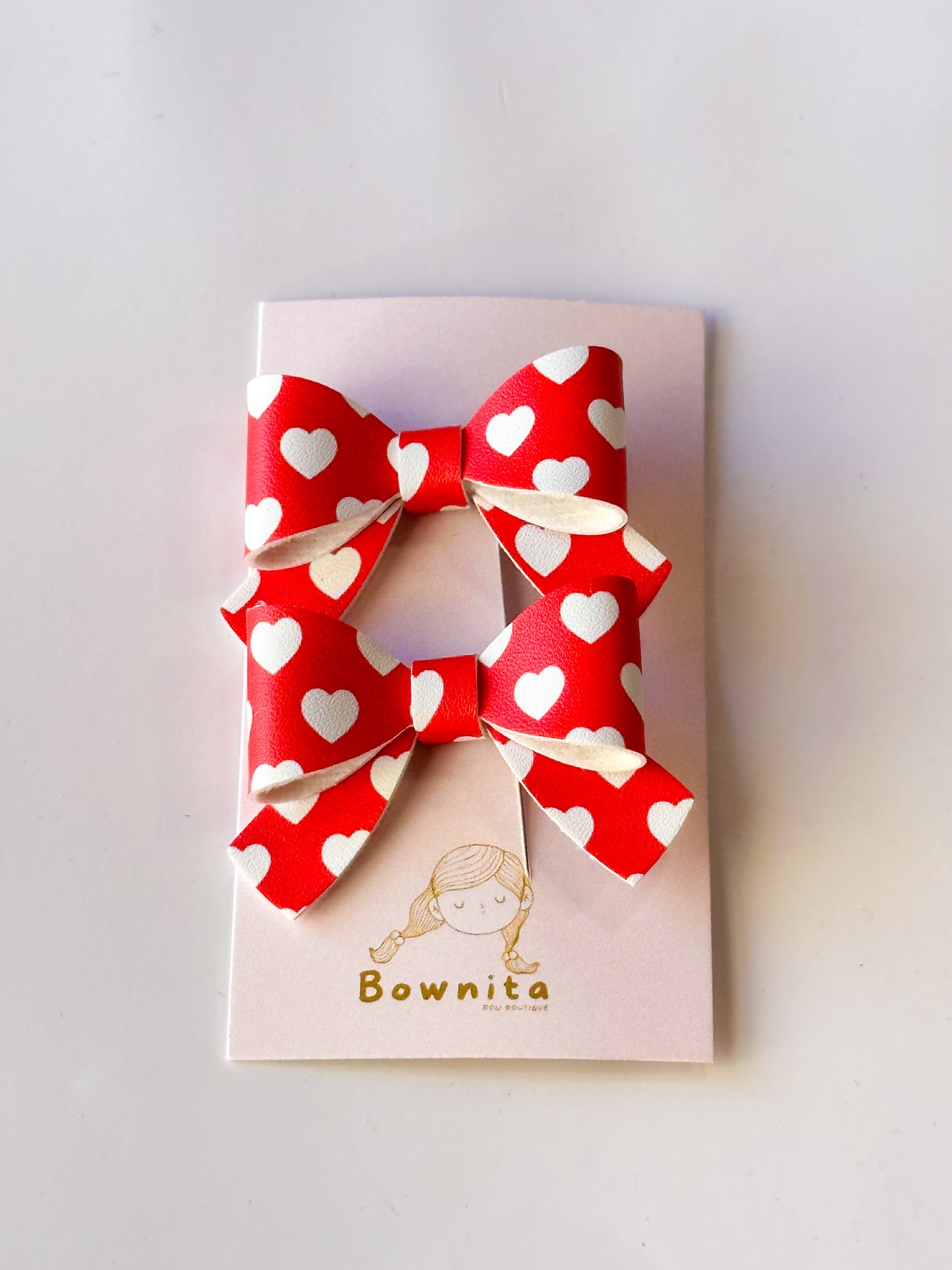 Red valentine bow set