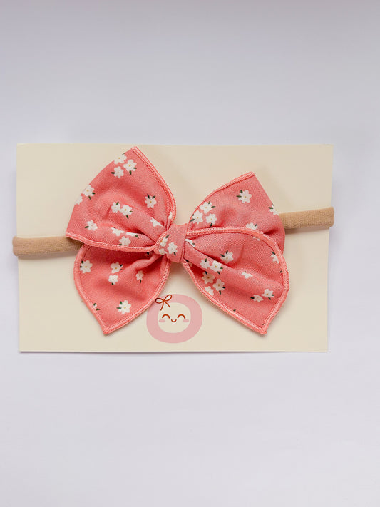 Salmon Pink Daisy Blooms newborn headband