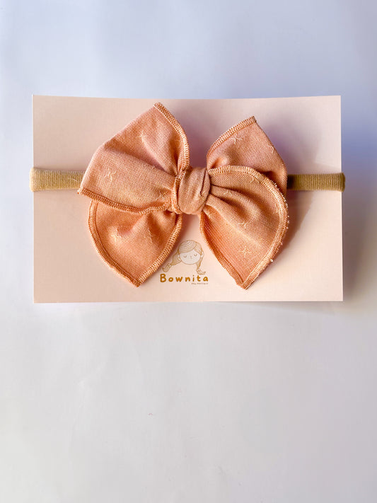 Peach linen Headband