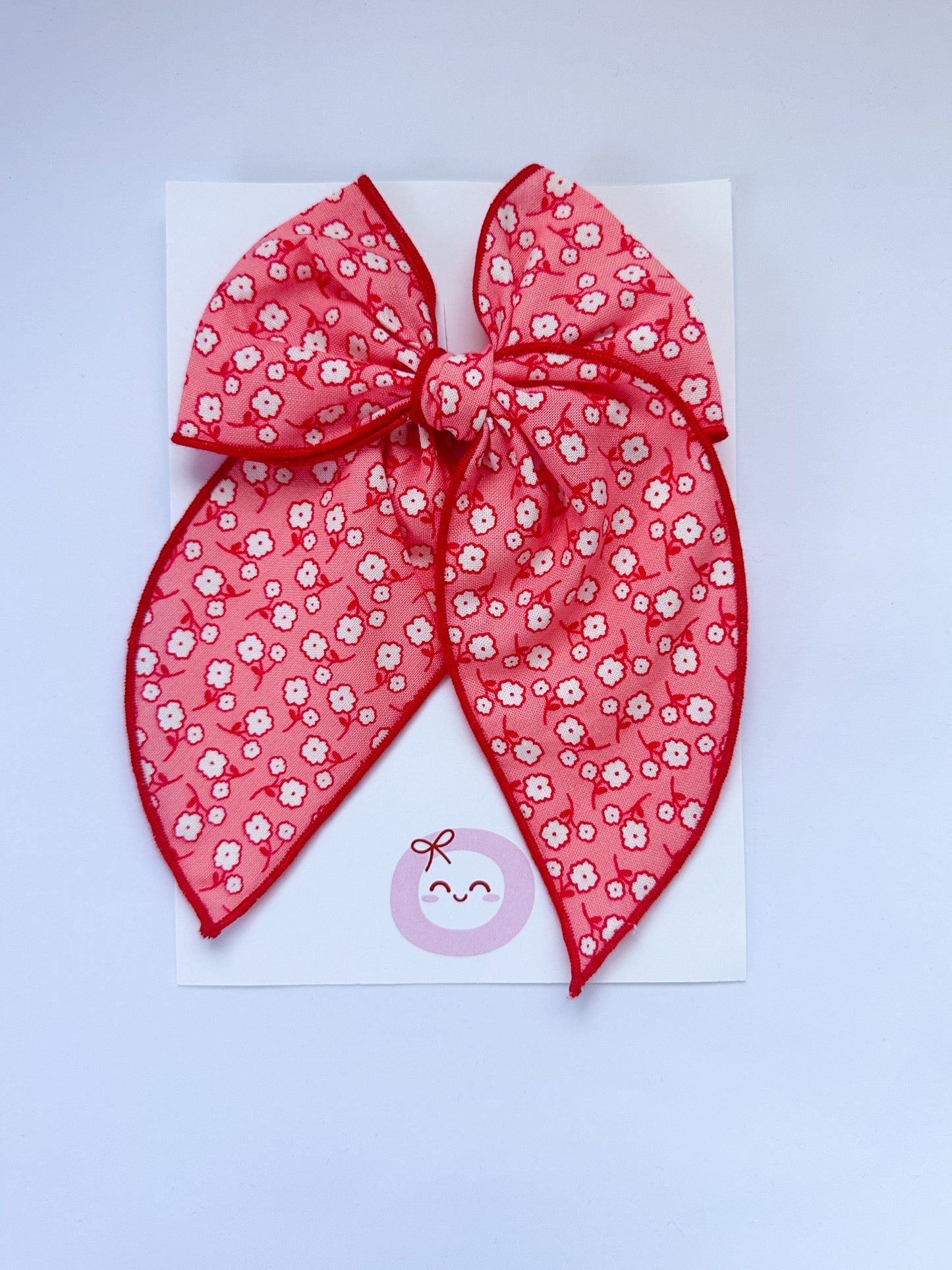 Red Blooms Daisy Large Fable Bow