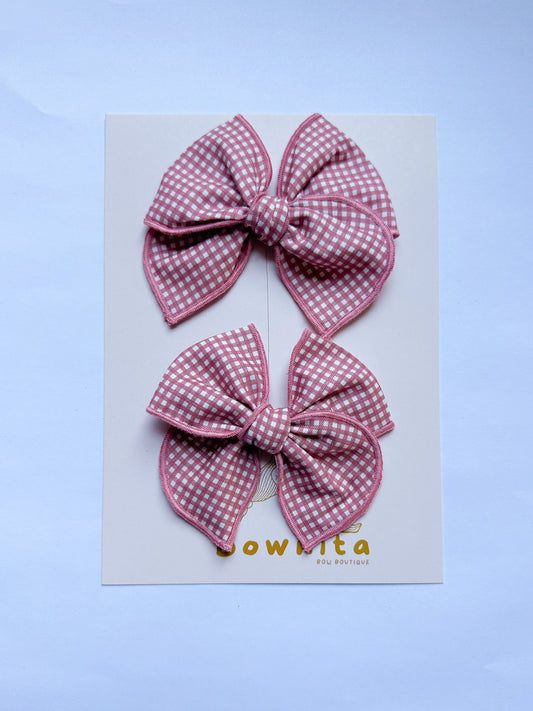 Baby Mauve Pink Gingham Piggies