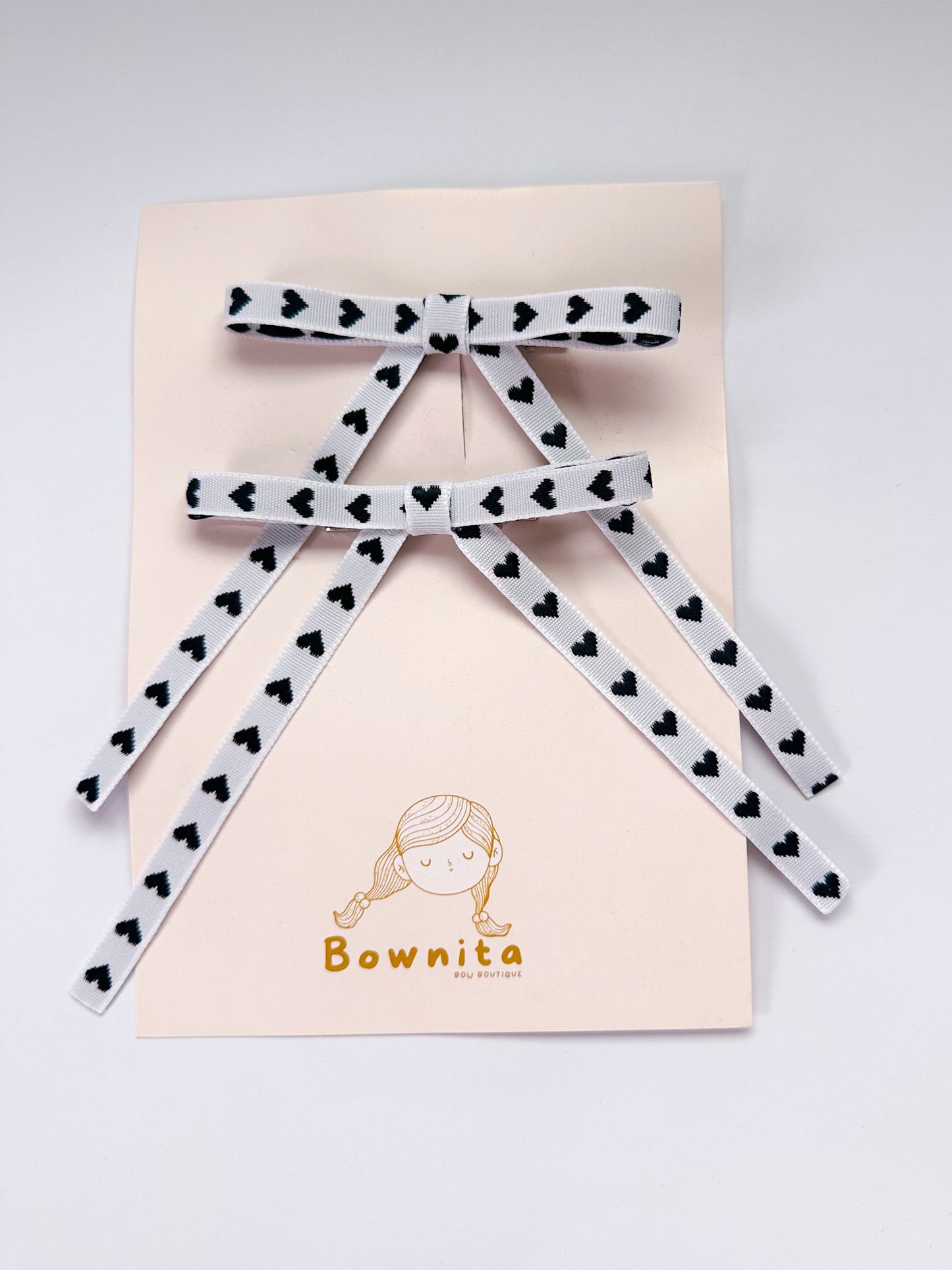 Black Hearts Ribbon Piggies