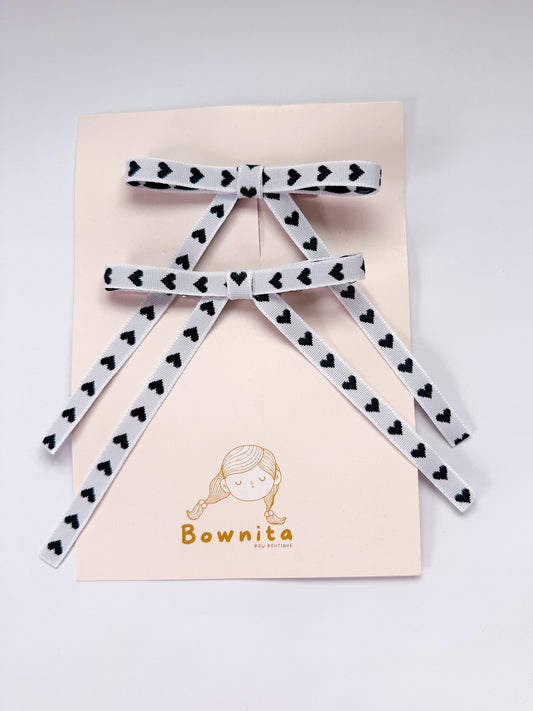 Black Hearts Ribbon Piggies