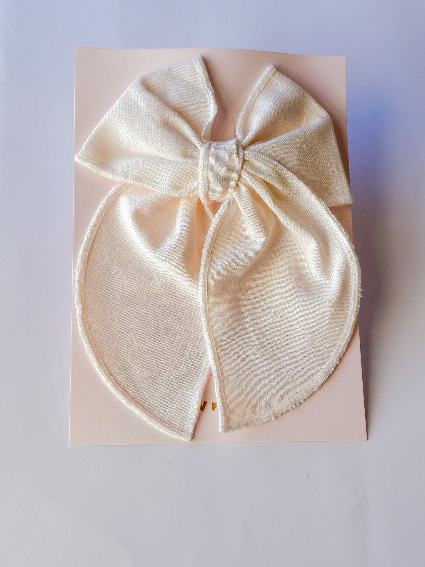 Beige linen bow