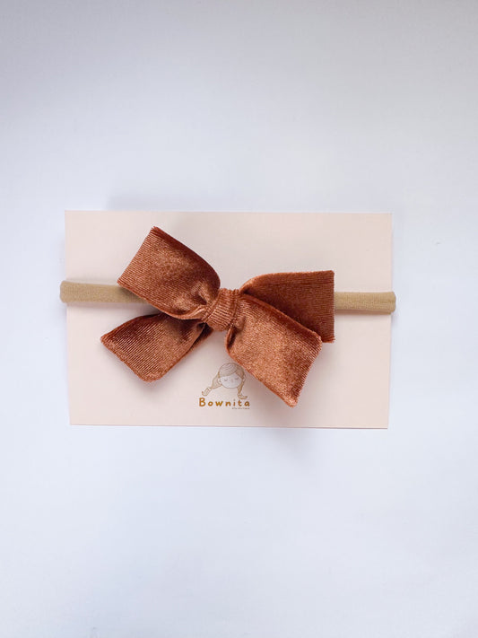 Brown Velvet newborn headband