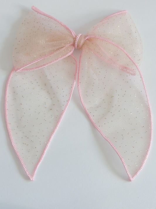 Celebration Pink champagne tulle X-Large Fable Bow