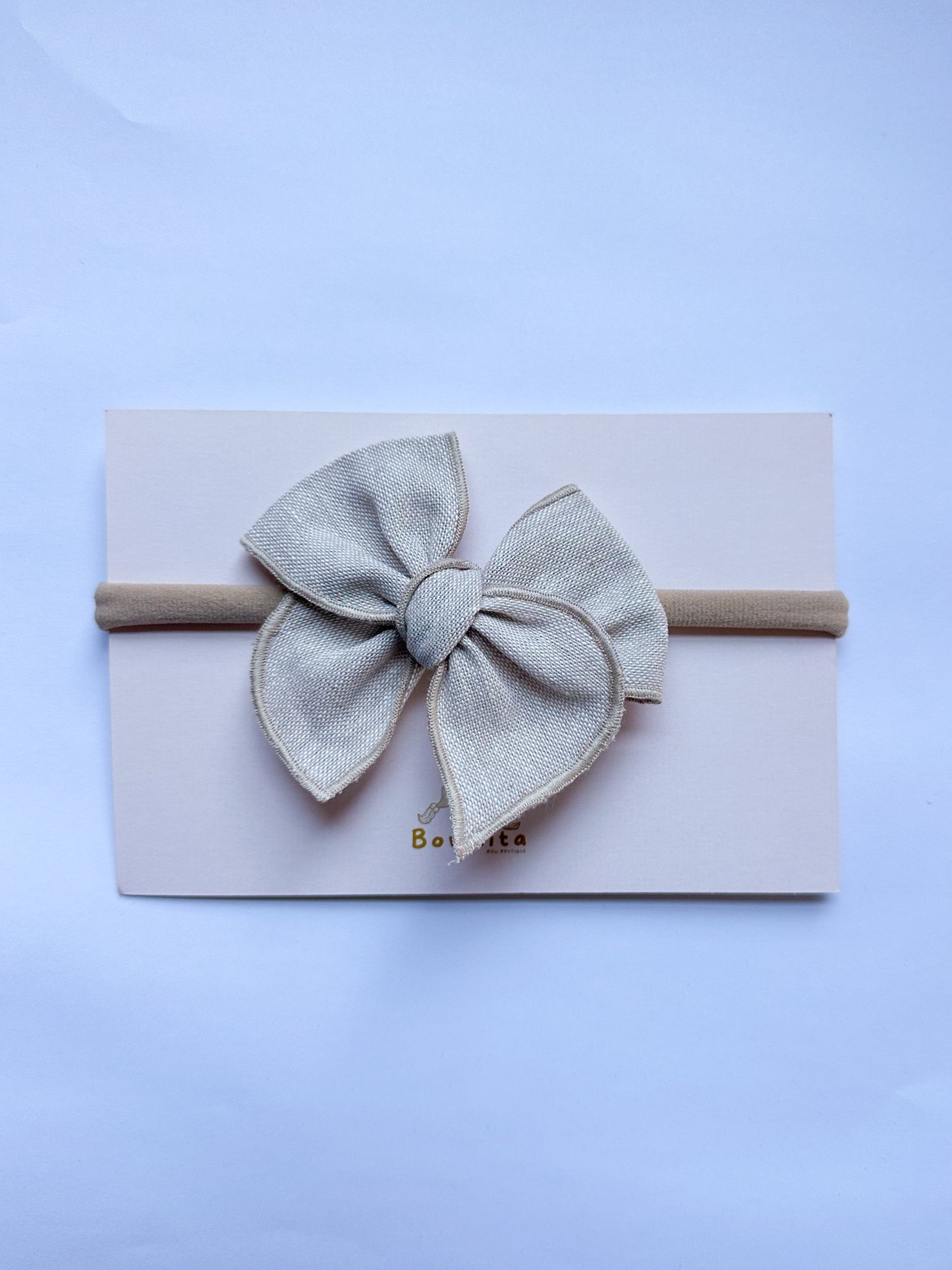 Sand Beige Linen Baby Headband