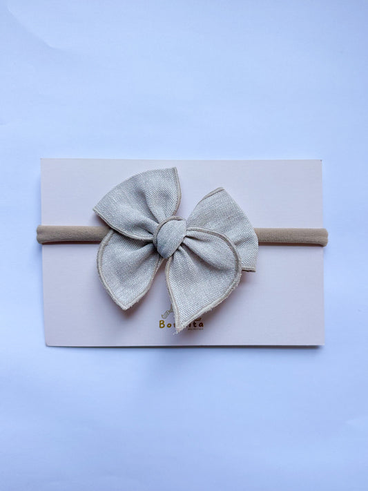 Sand Beige Linen Baby Headband