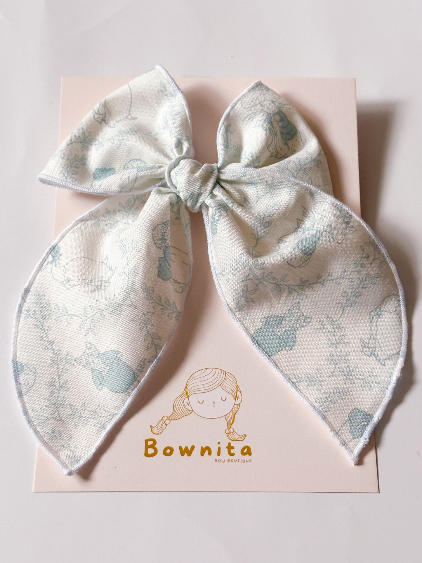 Blue bunny large fable bow