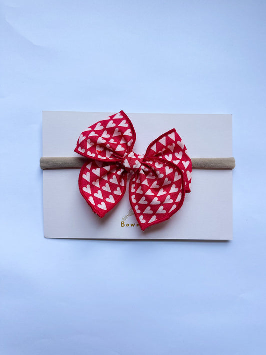 Valentine Red Hearts Baby Headband