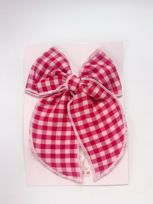 Rose red Gingham large fable