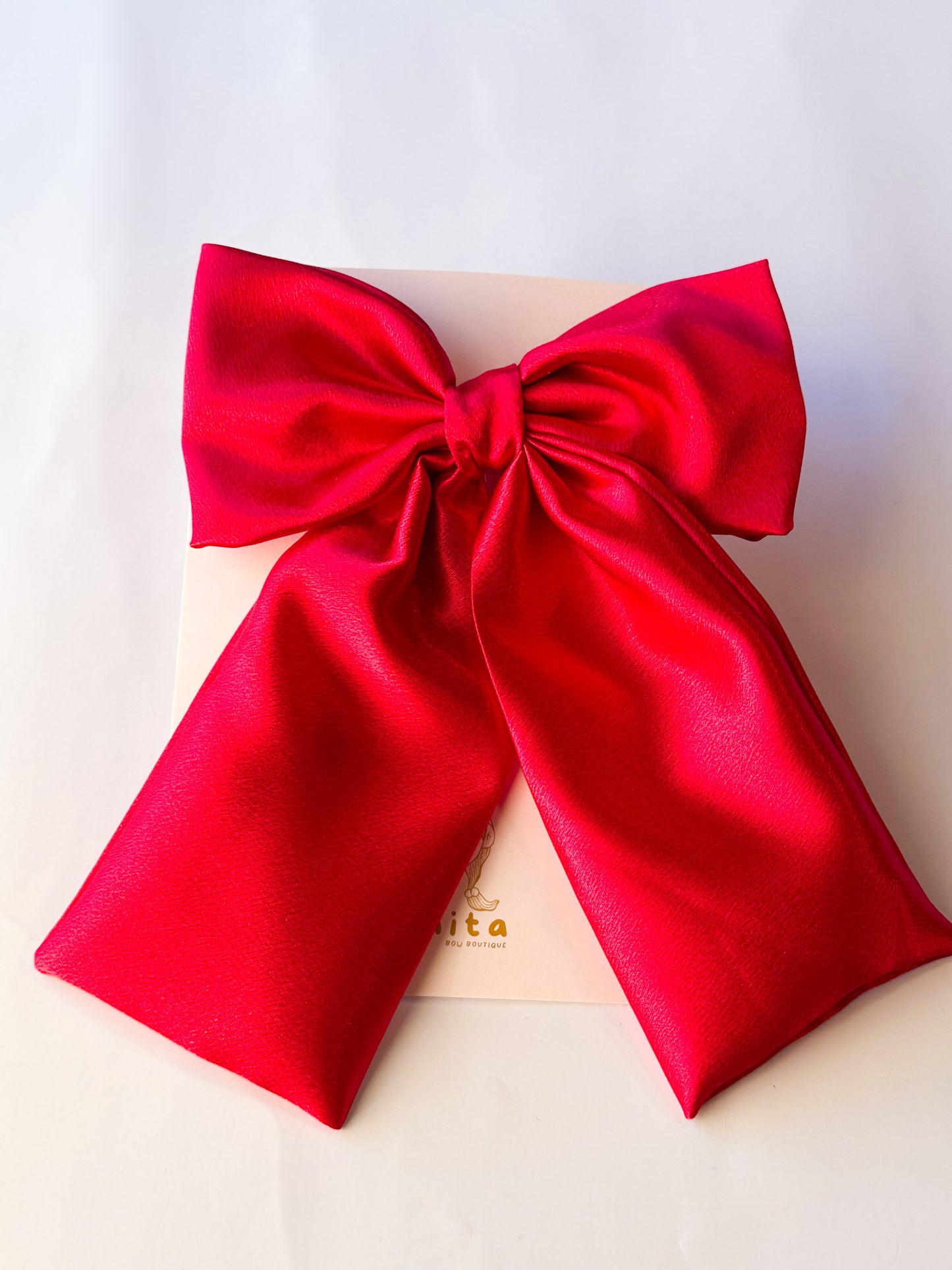 Red Satin bow Large