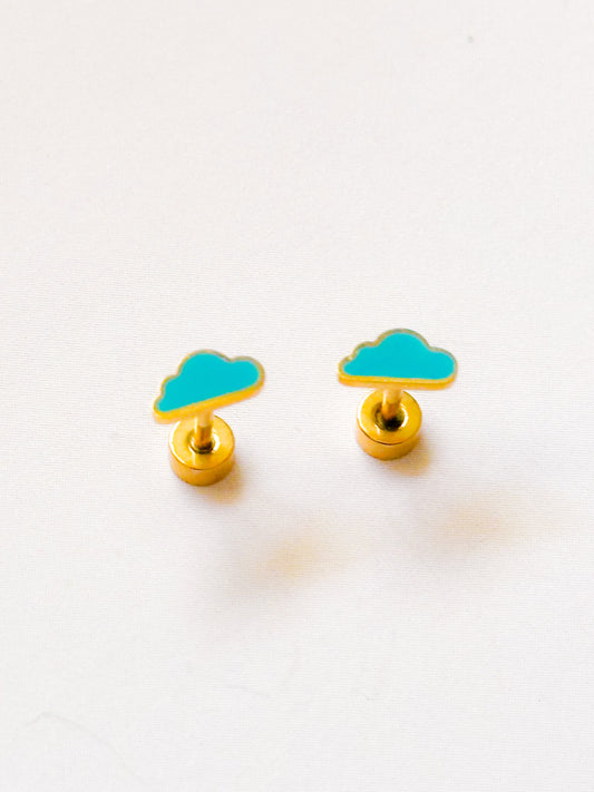 Cloud mini Flat Back Stud Earrings