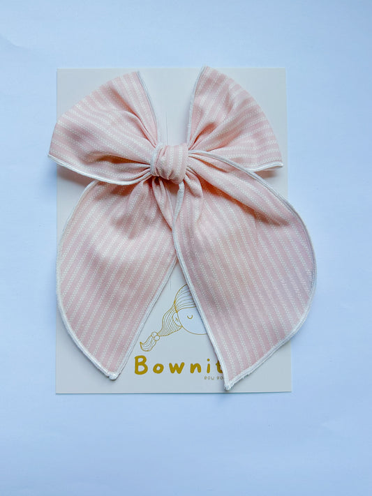 Soft Pink Braided Line Large Fable Bow