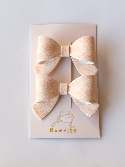 Peach blooms bow set