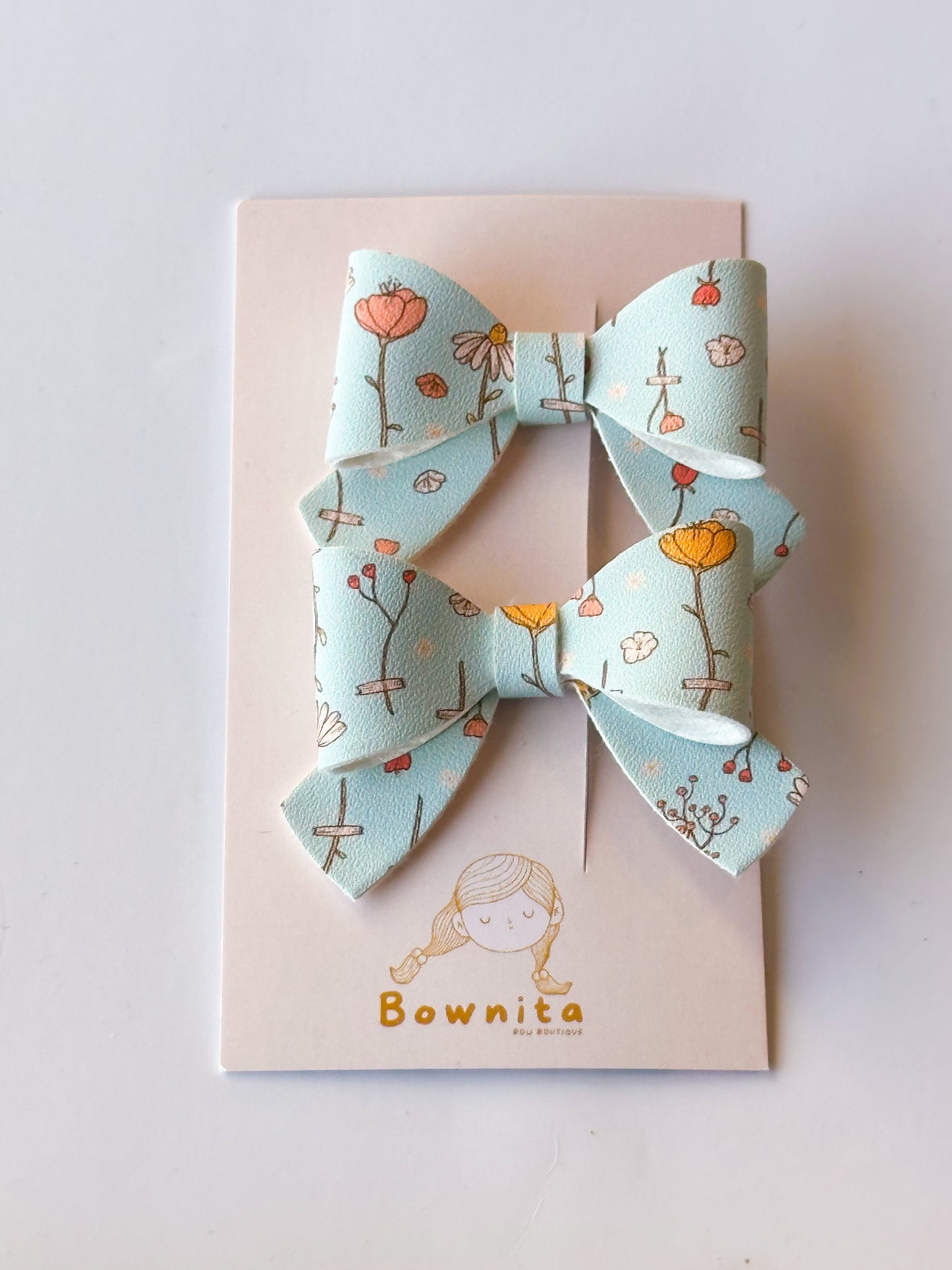 Blue spring Blooms bow set