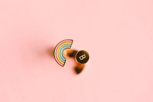 Rainbow Flat Back Stud Earrings