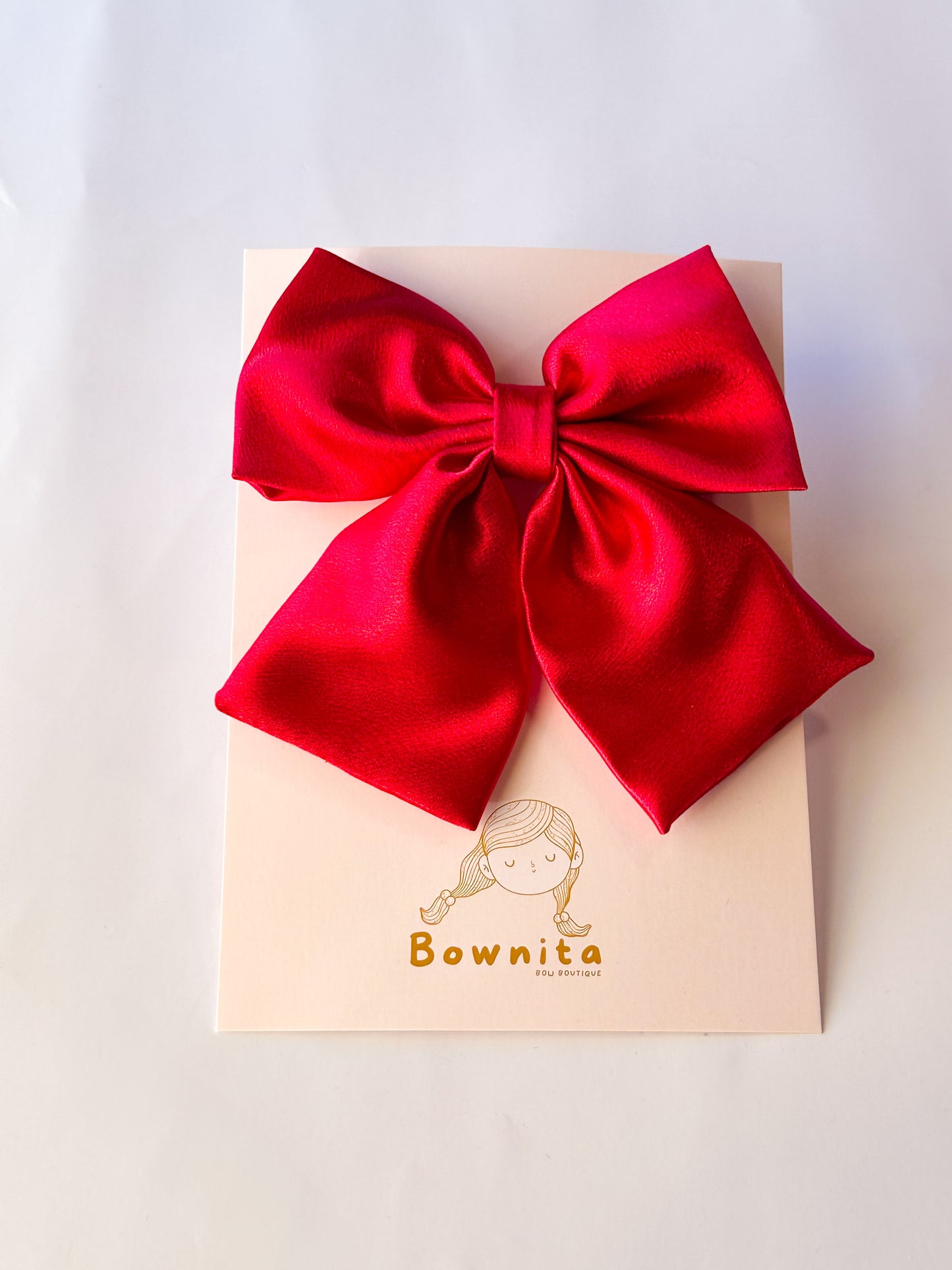 Red Satin bow Small