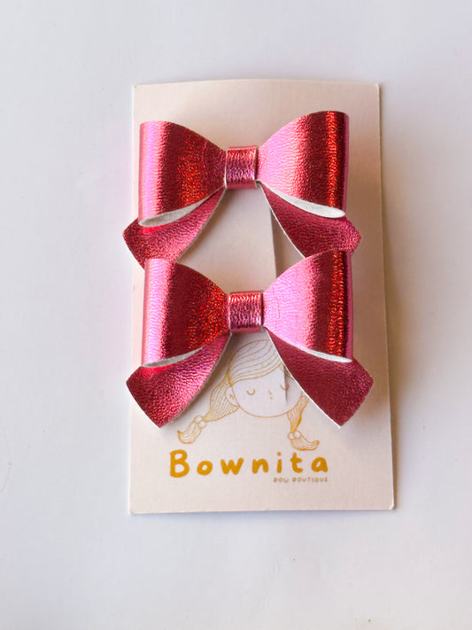 Magenta Pink foil bow set