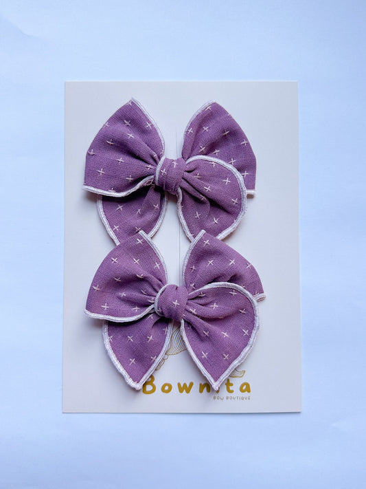 Lilac Linen Textured Piggies