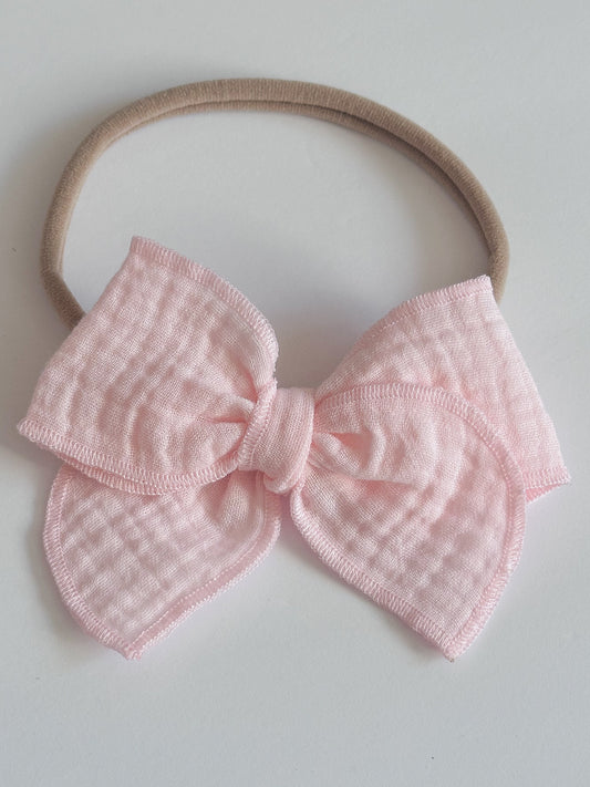 Soft Pink Muslin fable newborn headband