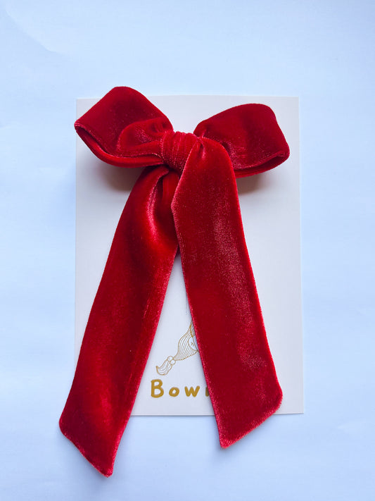 Red Velvet Tie Long Leg Bow