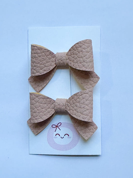 Natural Pink Mini Bow Set