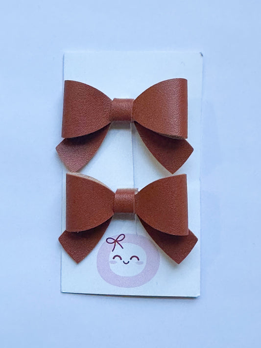 Rust Brown Mini Bow Set