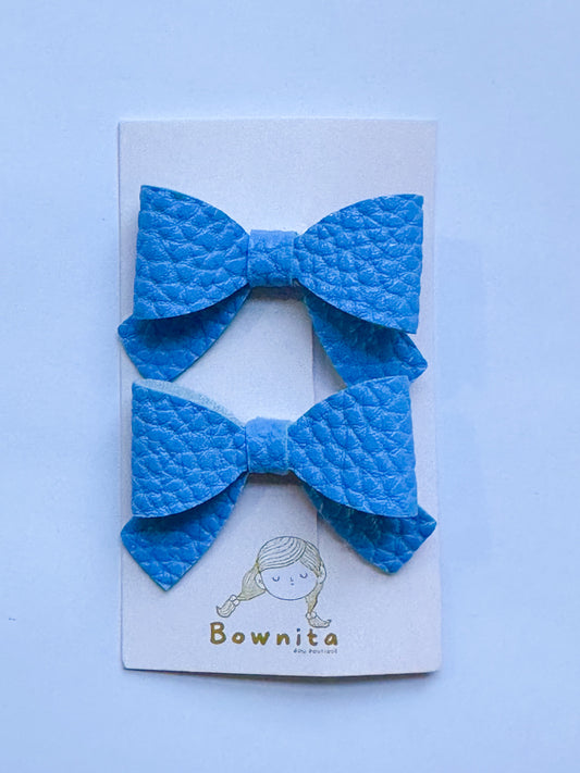 Blues Litchi Matte Mini Bow Set