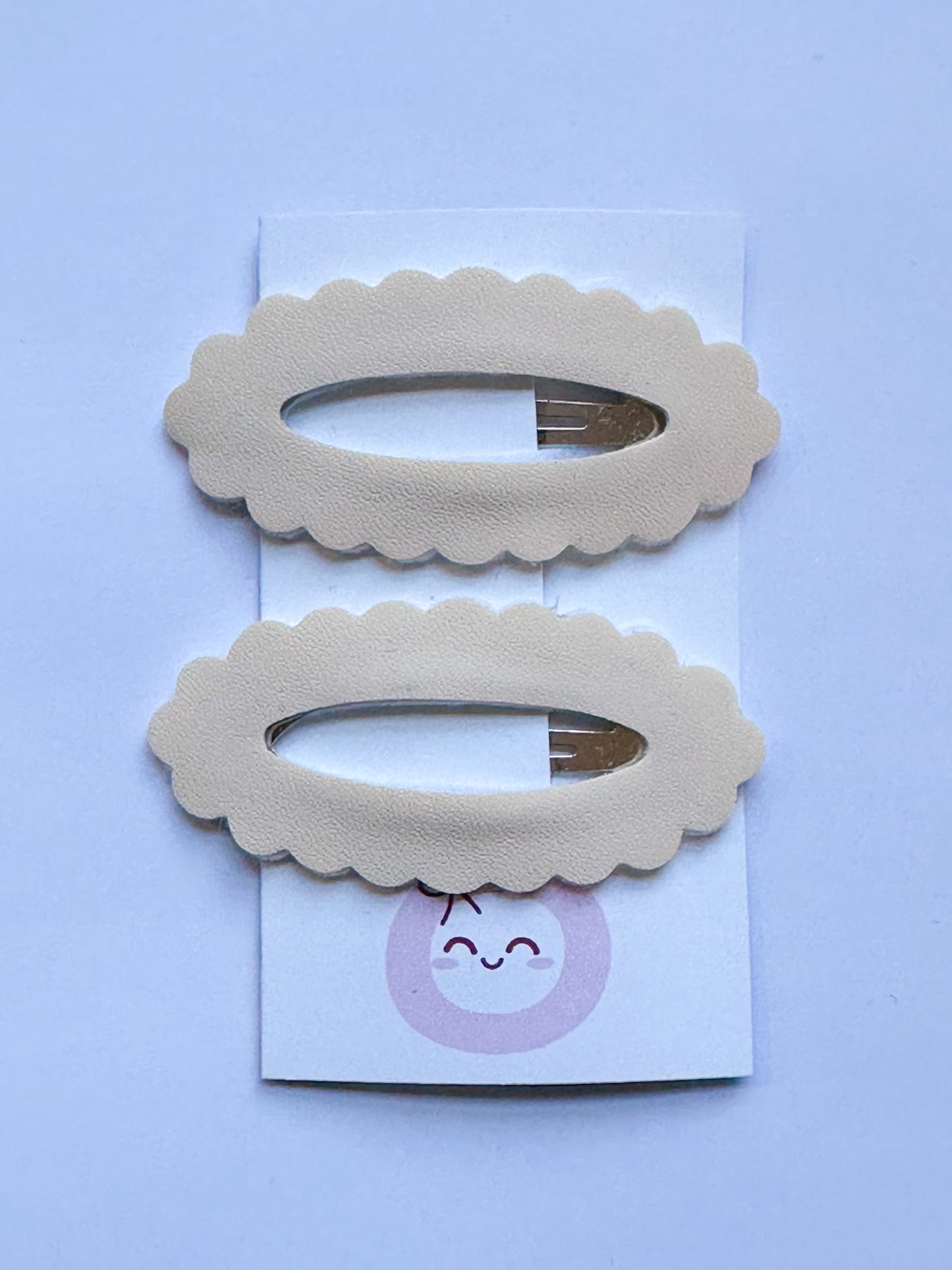 Solid Beige Snap Clip