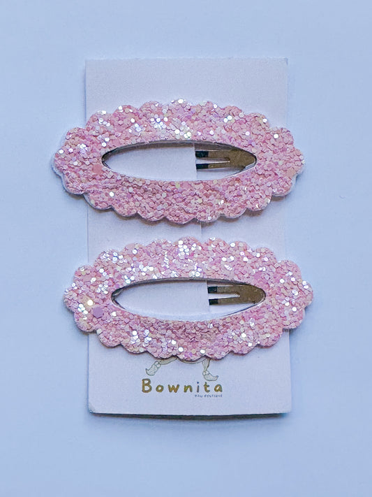 Pink Glitter Snap Clip