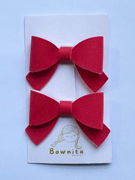 Red Matte Mini Bow Set