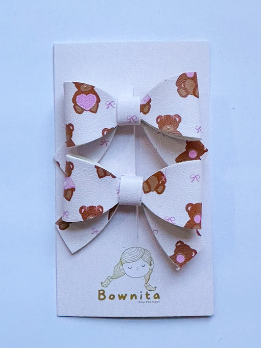 Valentine Bear 7 Mini Bow Set