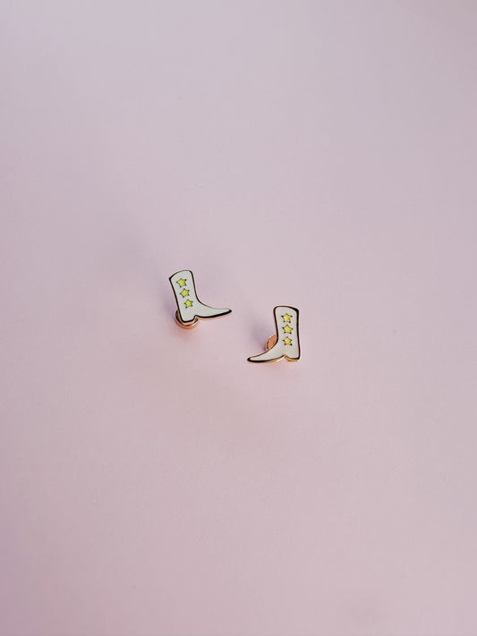 Cowgirl Boots Flat Back Stud Earrings