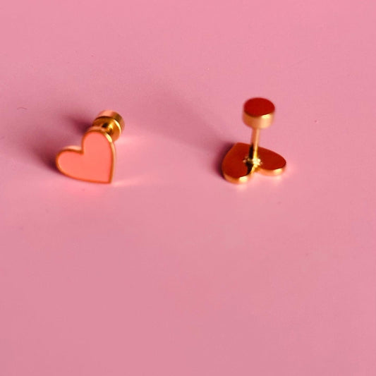 Sweet Heart Flat Back Stud Earrings